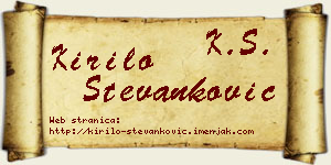 Kirilo Stevanković vizit kartica